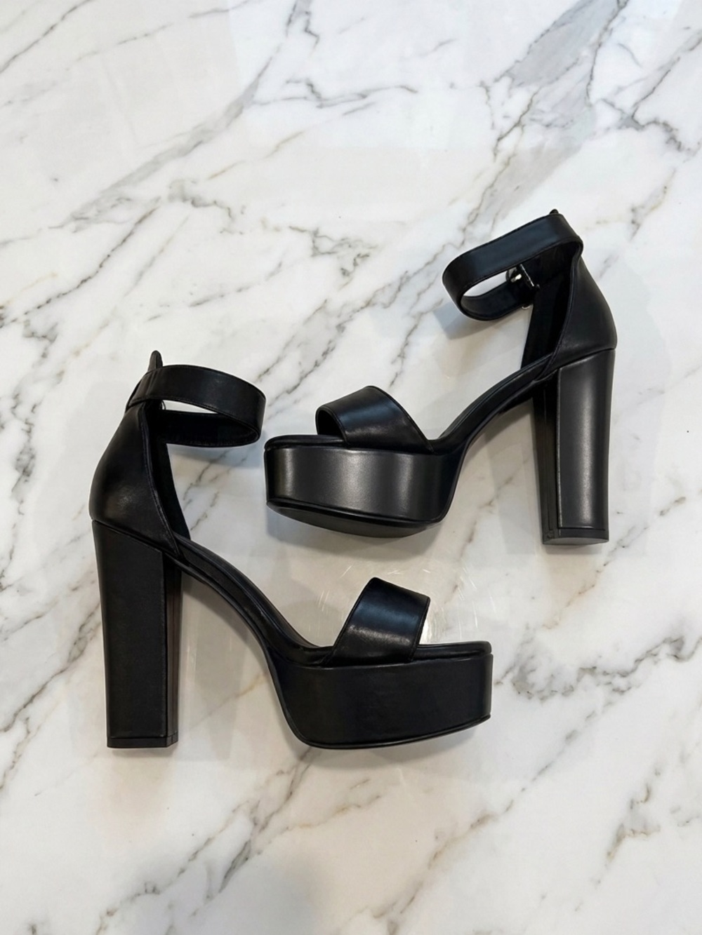 Black Strappy Platform Heels